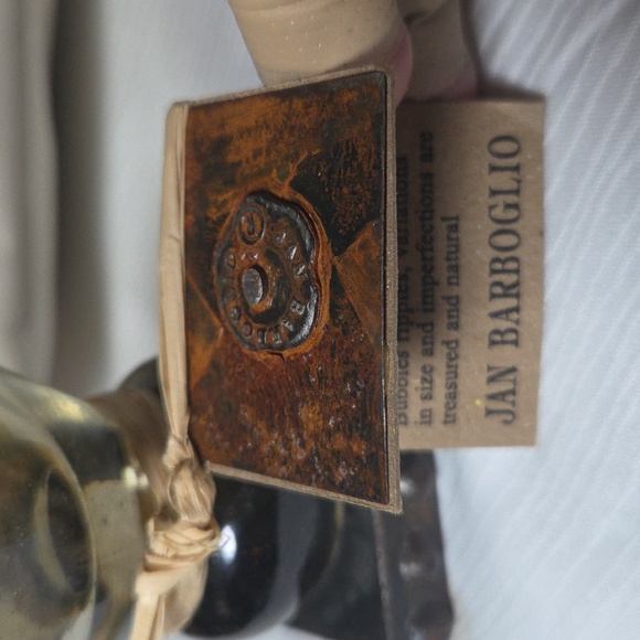 Jan Barboglio Pair Artistic Glass margarita Postre Chalice with Rustic Accents - Picture 4 of 5